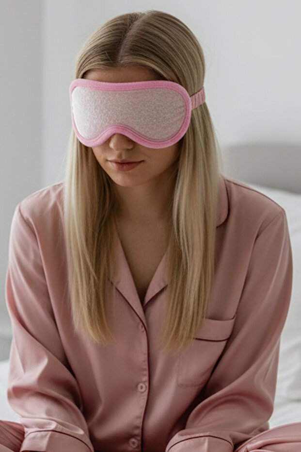 Pink Color Hot and Cold Beaded Ice Gel Therapy Eye Mask