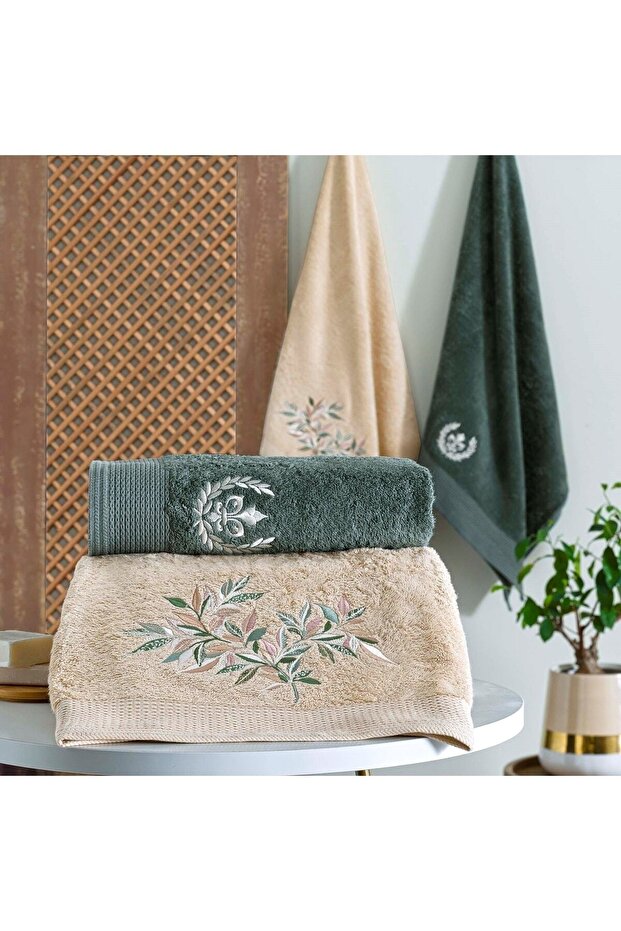 Fall Soft Bamboo Hamam Seti Taba Yeşil - 2