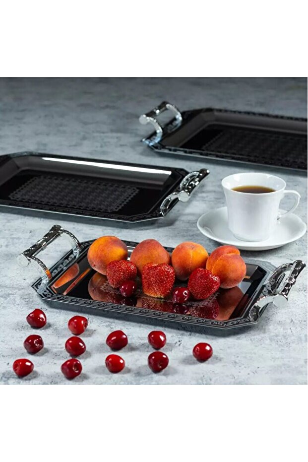 Set 3 tavi din inox, design practic, - 1