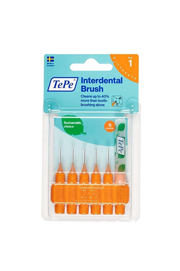 Interdental Brush Orange 0.45mm (Size 1) - 6pcs