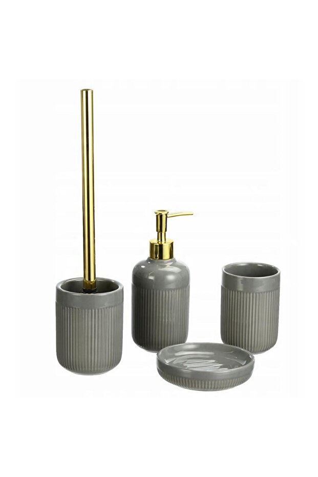 Toothbrush holder, brushes, ceramic, gray, - 3