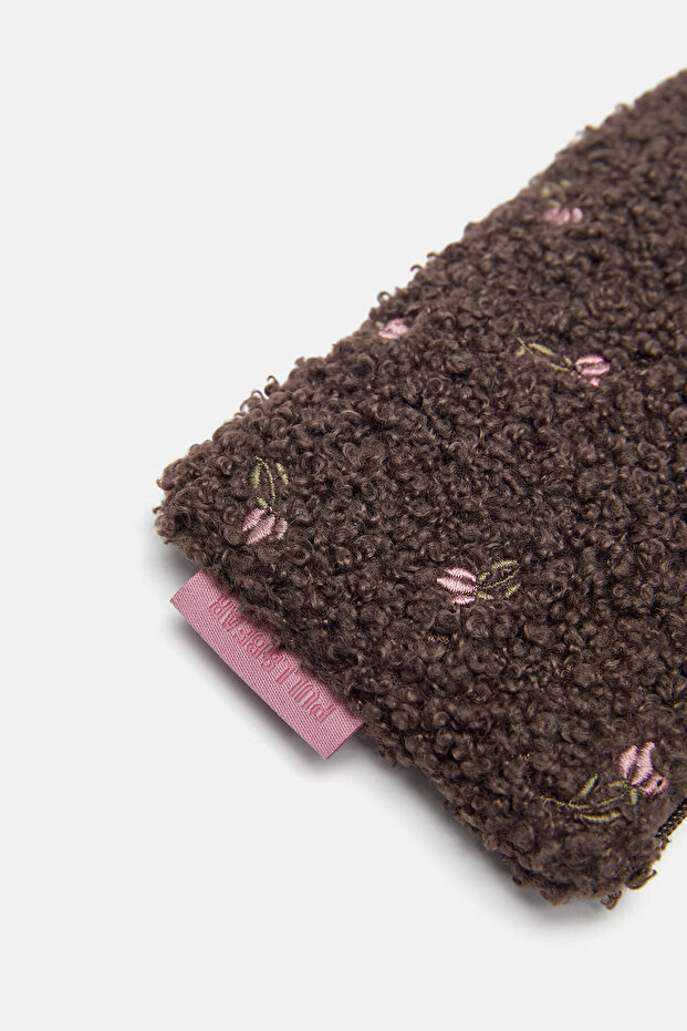 Suni yünlü çiçekli cüzdan - 3