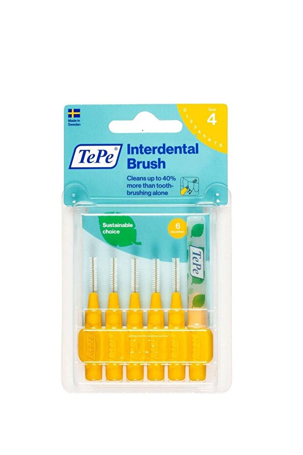 Interdental Brush Yellow 0.7mm Size 4 (6 pcs)