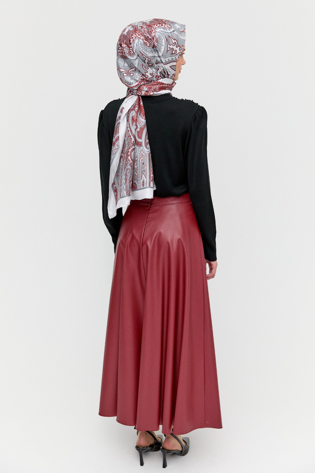 Suni Deri Kloş Etek - 6