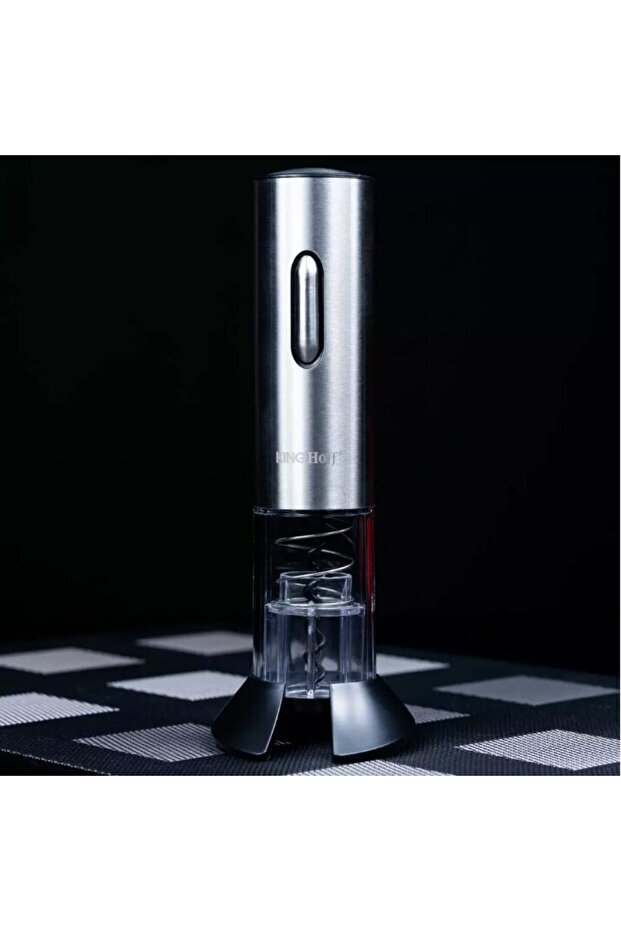 Electric bottle corkscrew, rechargeable, gray, - 1