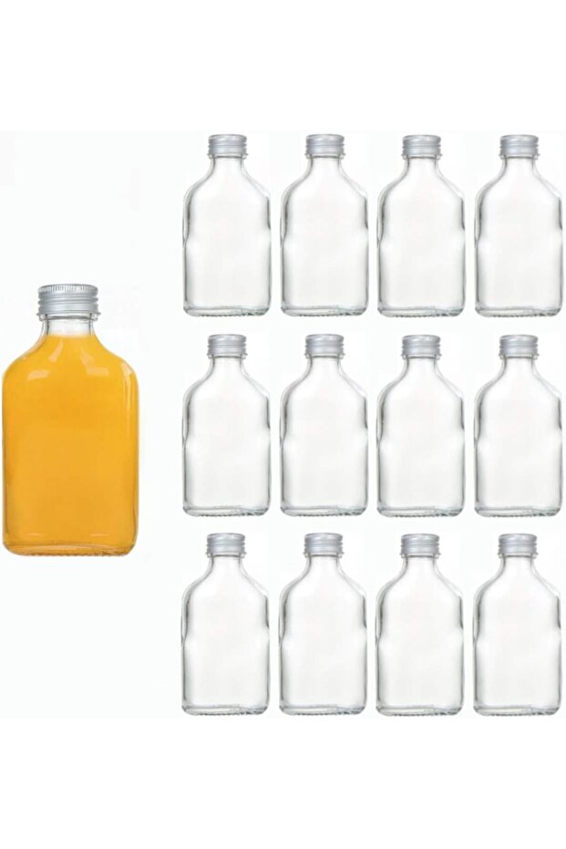 12 pcs Empty Glass Juice, Milk, Coffee, Kombucha, Whiskey, Vodka Bottle for Party, Drink Shop (