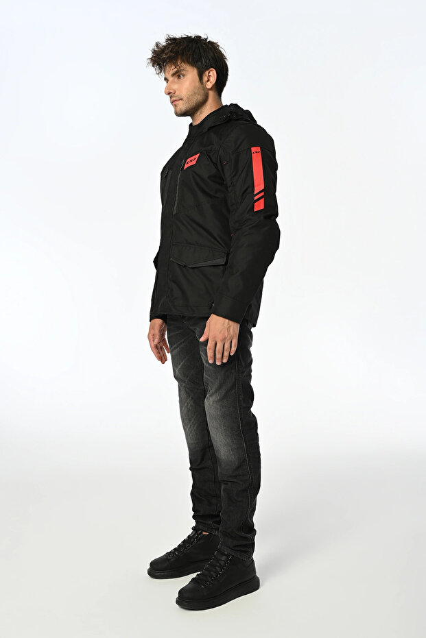 معطف METROPOLIS EVO أسود-أحمر - 4