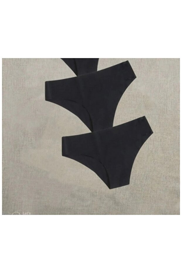 Lazer Kesim Stitch-Free Black Panties Pack of 2