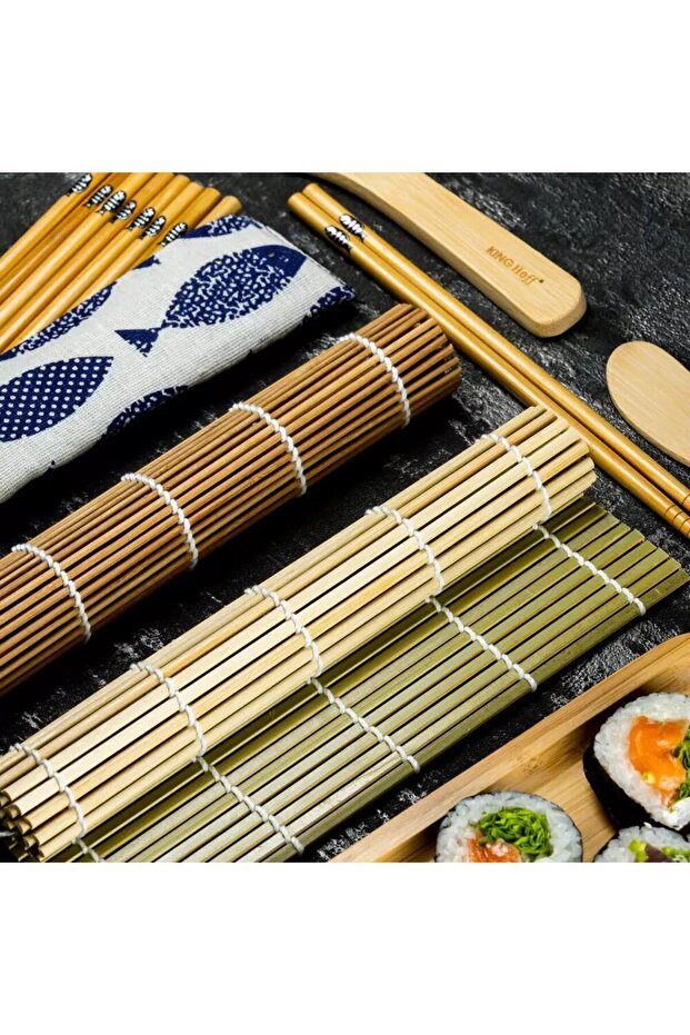 Set pentru preparat sushi, din bambus, 11 elemente, - 2