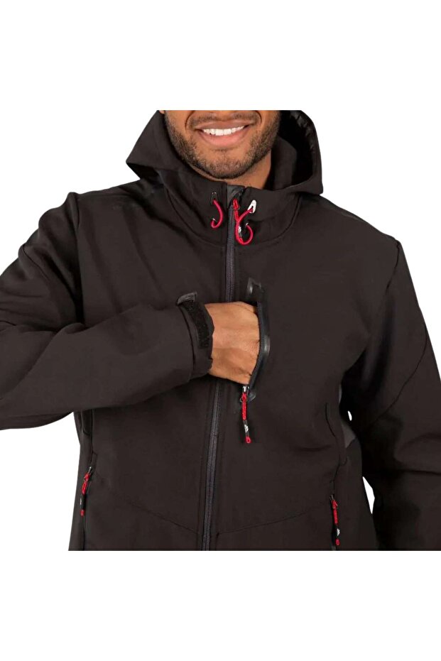 مارلون بي - سترة سوفتشيل للرجال باللون الأسود - 4