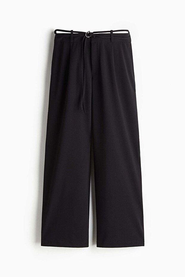 Belted tailored trousers
