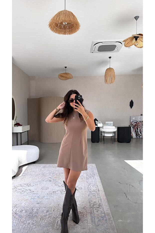 Rochie Camel basic Crepe Joker - 2