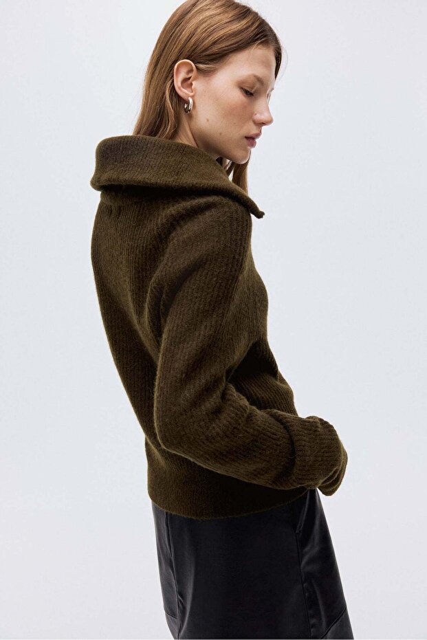 كارديجان من مزيج الصوف بسحاب - 3