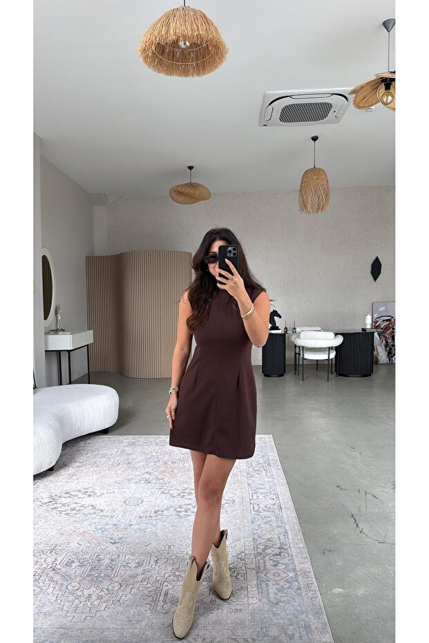 Rochie Joker maro basic crep - 5