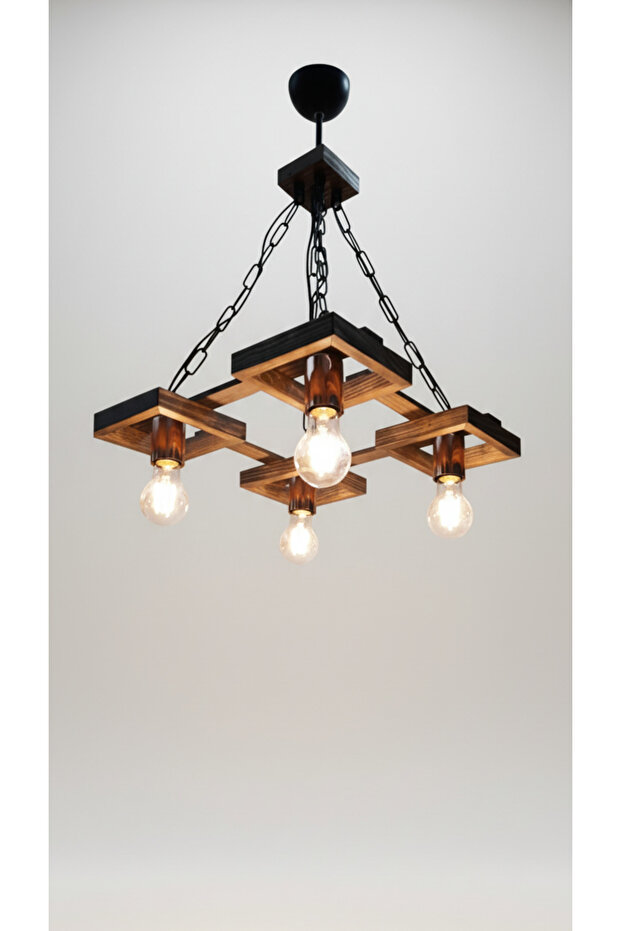 Ahşap Sarkıt Avize 4'lü - 2