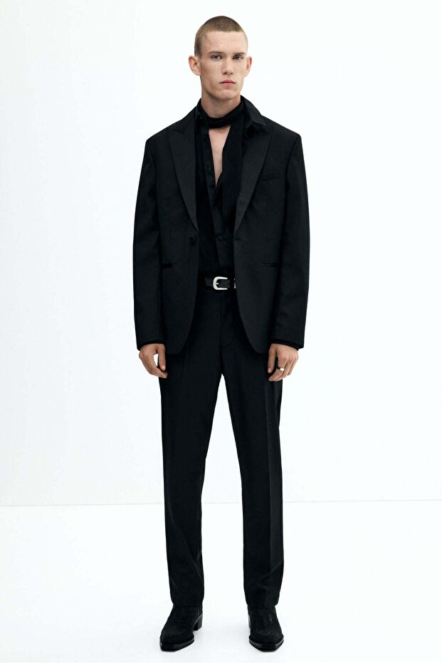 Slim Fit Wool-blend tuxedo trousers