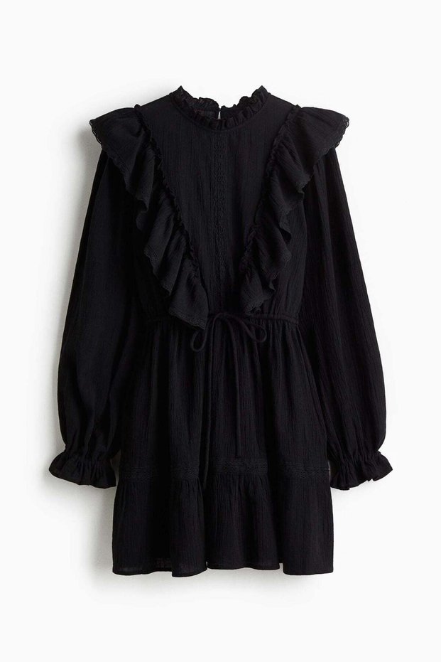 Linen-blend dress