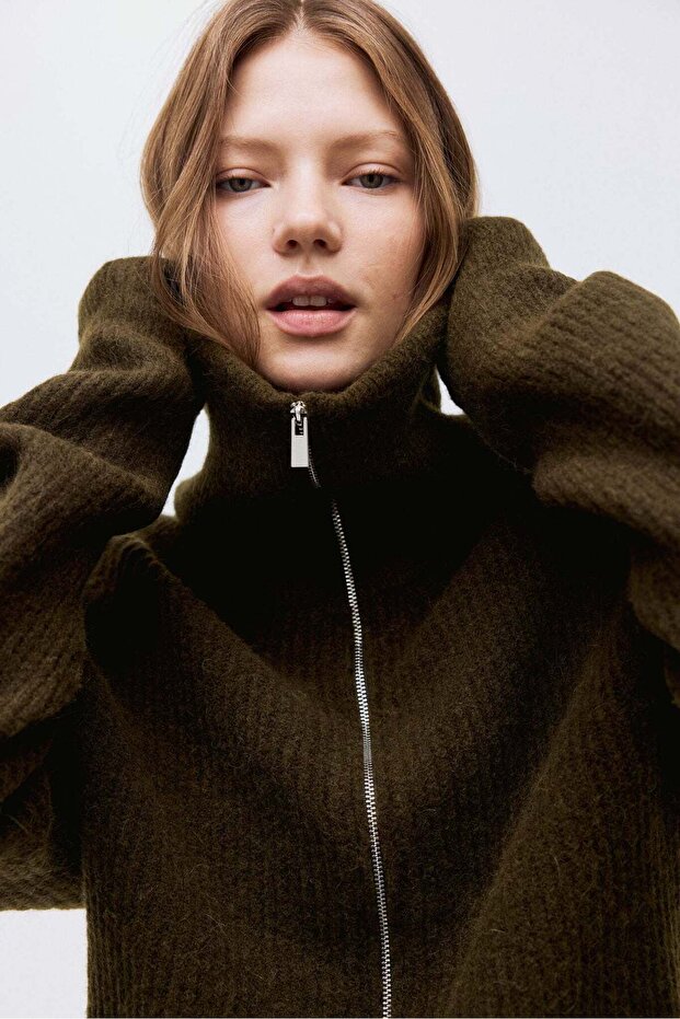 كارديجان من مزيج الصوف بسحاب - 6