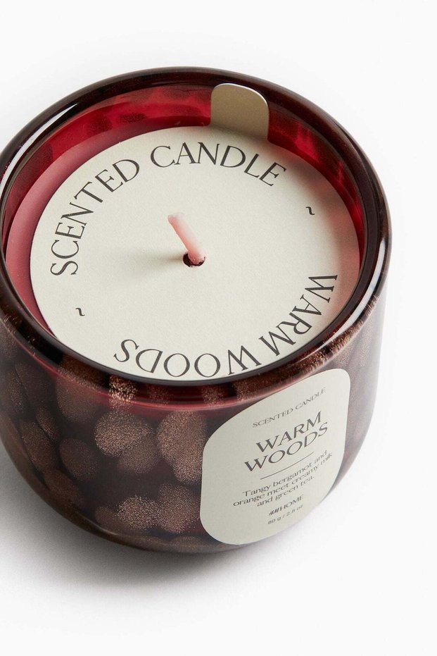 شمعة معطرة بحامل زجاجي