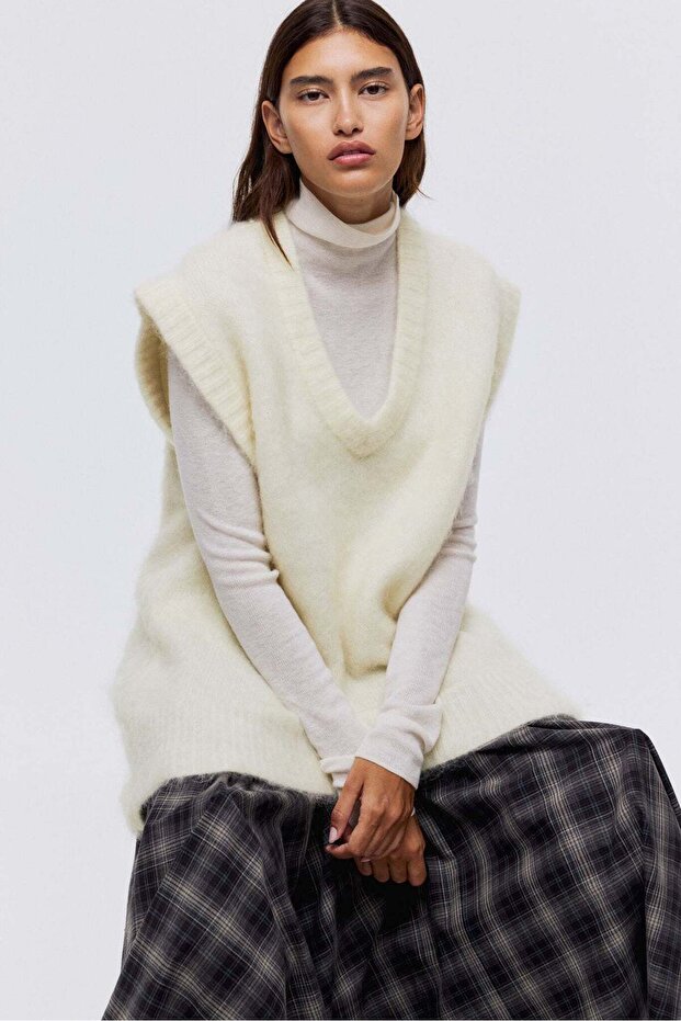 Mohair-blend sweater vest