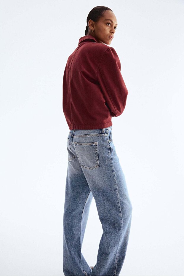 سترة من قماش قطني مائل مع ياقة - 2