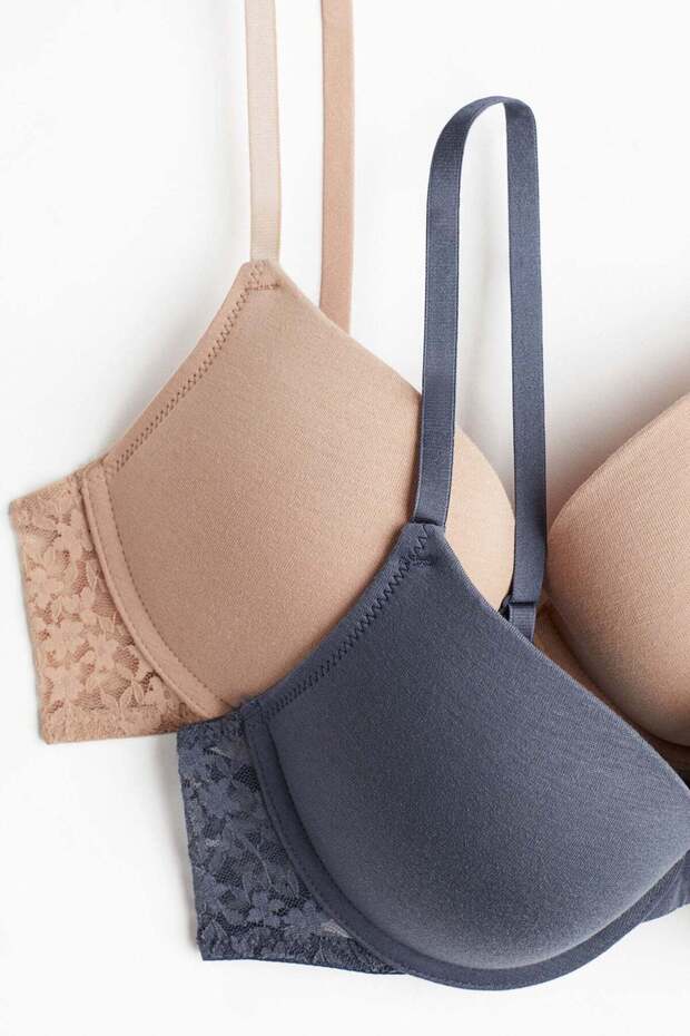 حمالات صدر قطنية مكونة من قطعتين - 4