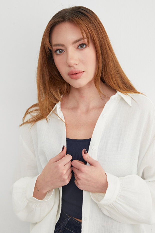 Basic Oversize Gömlek - 3