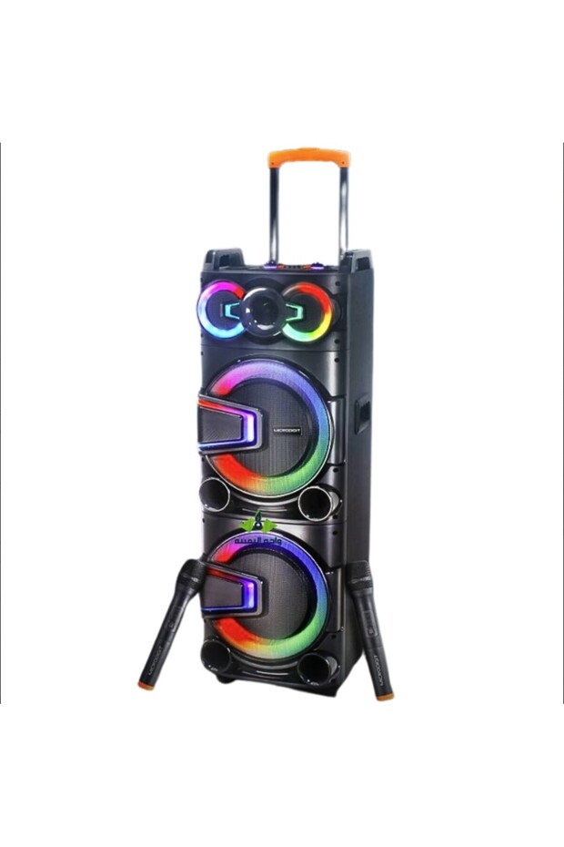 سماعة حفلات بعجلات MD0097TS بقوة 50W مع ميكروفون وإضاءة LED