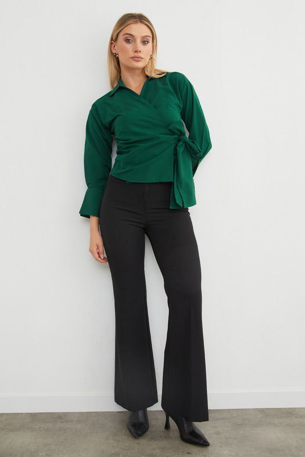 Basic Kruvaze Bağlamalı Gömlek - 8