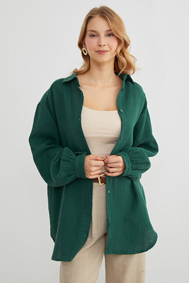 Basic Oversize Gömlek - 2