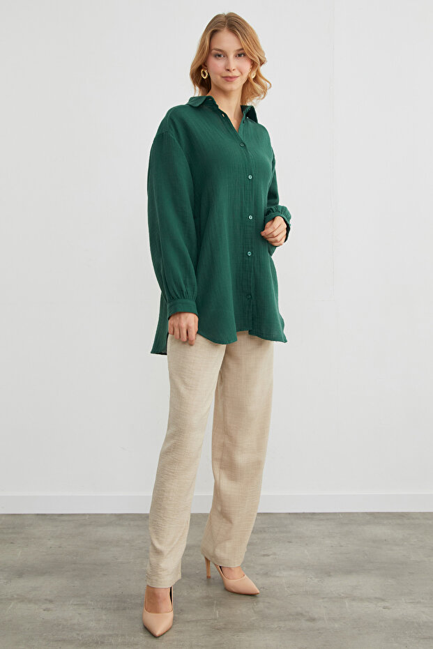 Basic Oversize Gömlek - 6