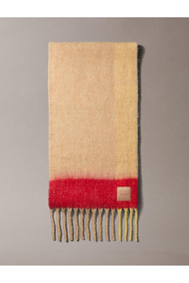 PATCH BRUSHED CHECKED SCARF - 1