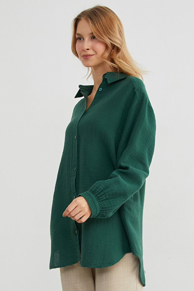 Basic Oversize Gömlek - 5