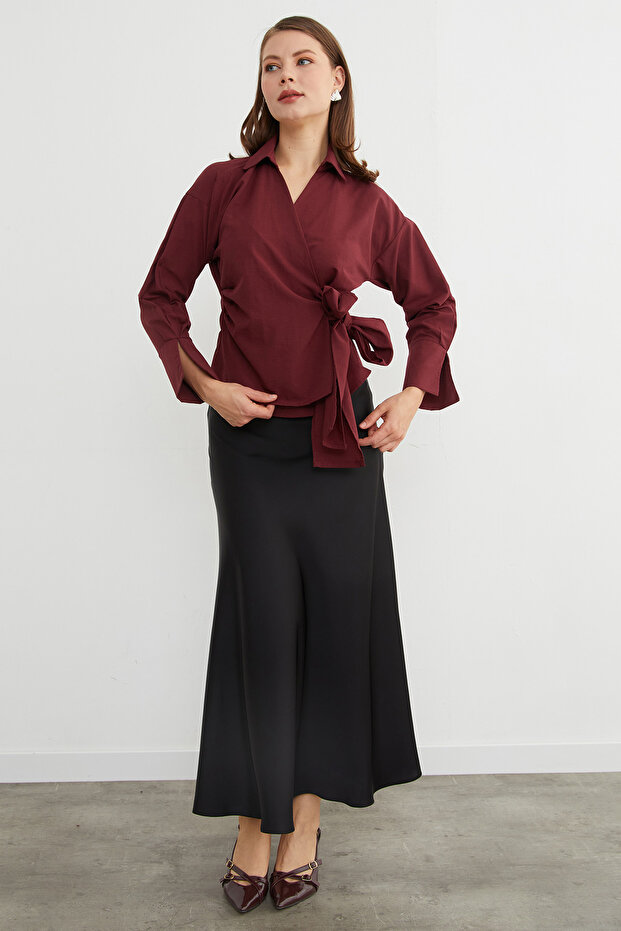 Basic Kruvaze Bağlamalı Gömlek - 2