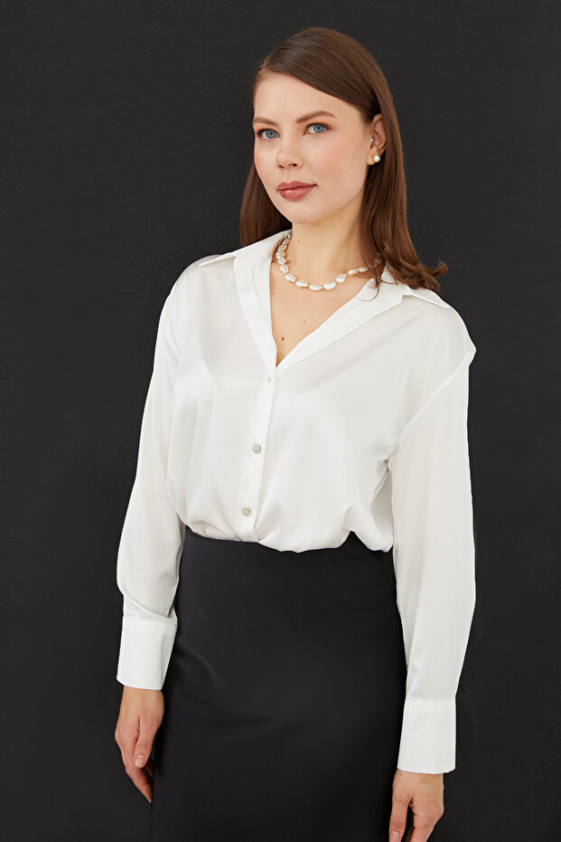 Basic Saten Gömlek - 1