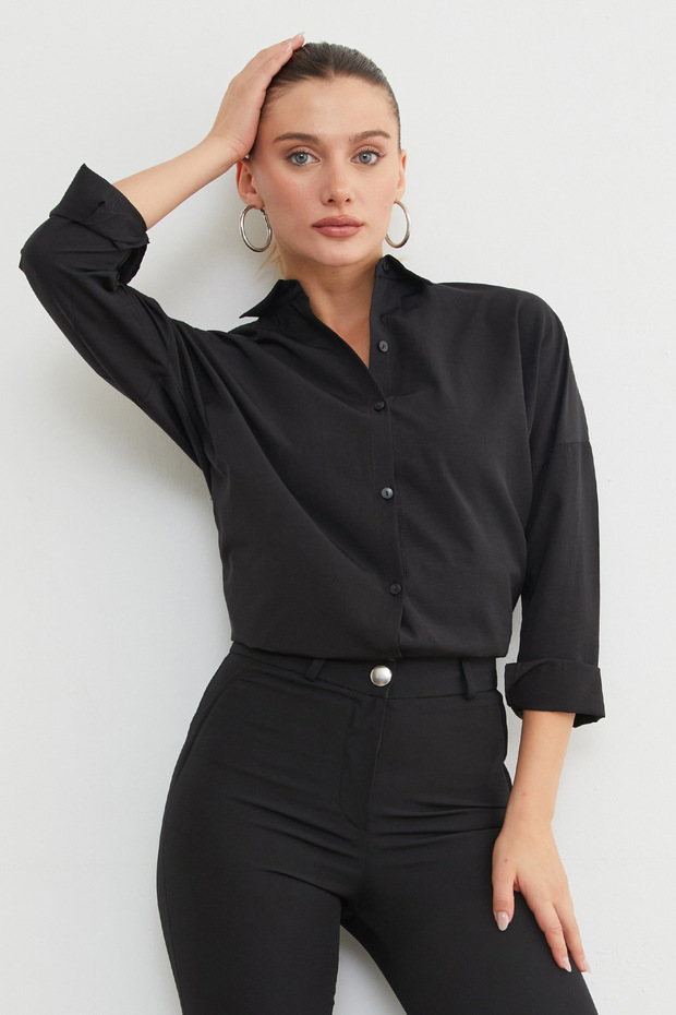 Basic Düğmeli Gömlek - 6