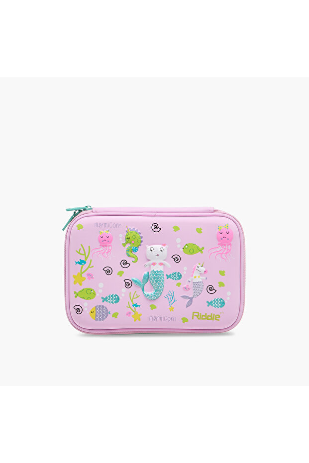 Undersea Print Pencil Pouch with Zip Closure