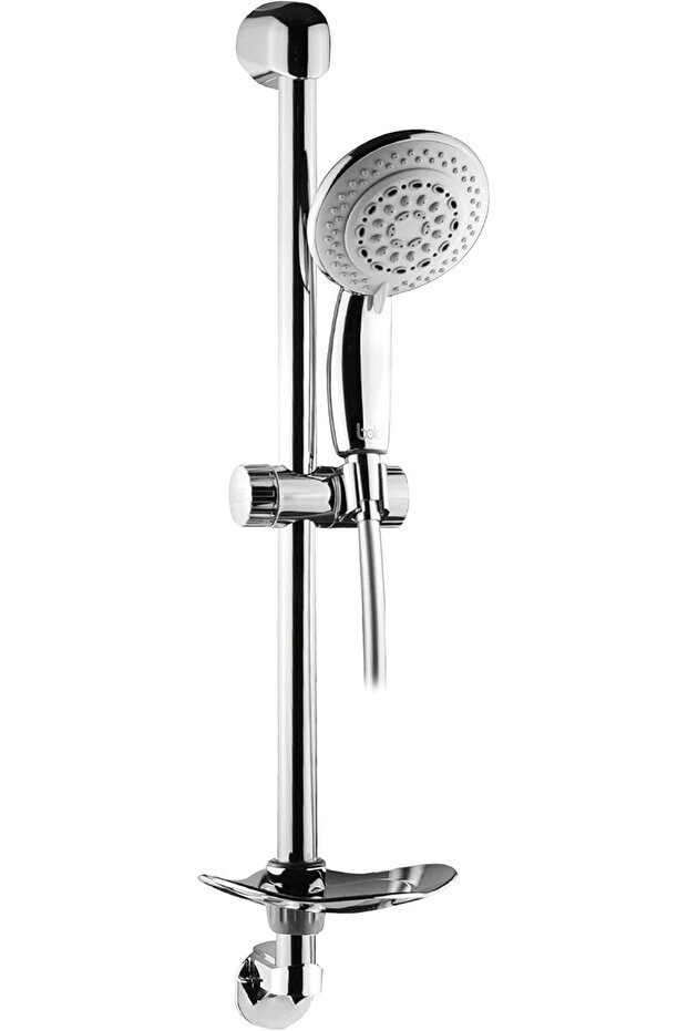 Magna Shower Kit – 61cm Rectangular Rain Shower with Rail, Soap Dish & Flexible Hose – Silver