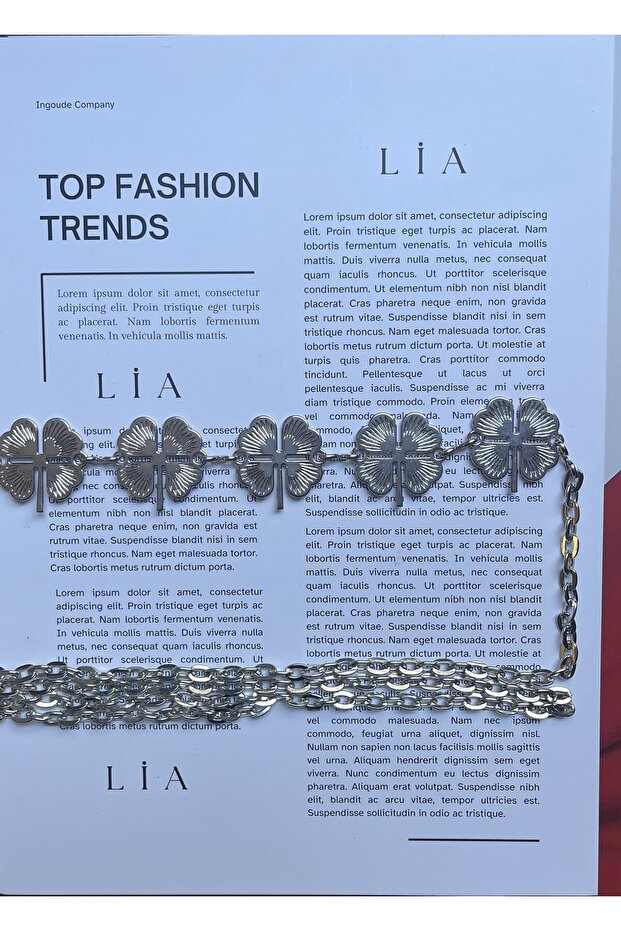 Scion Clover Patterned Chain Accessory for Jacket, Dress, Pants, Evening Dress, Body Chain, Beach Belt