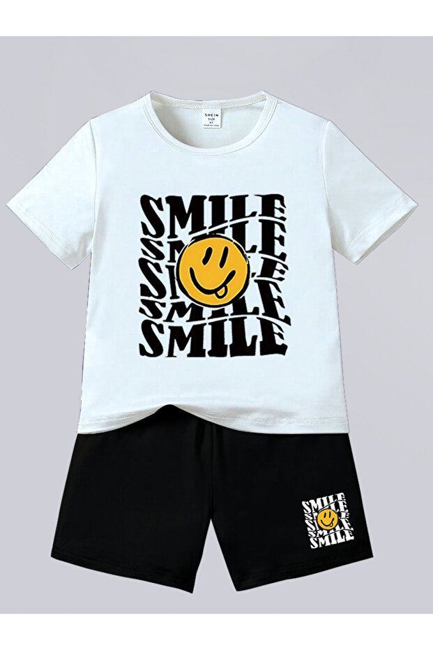 Boy Graphic Print T-Shirt with Shorts Set