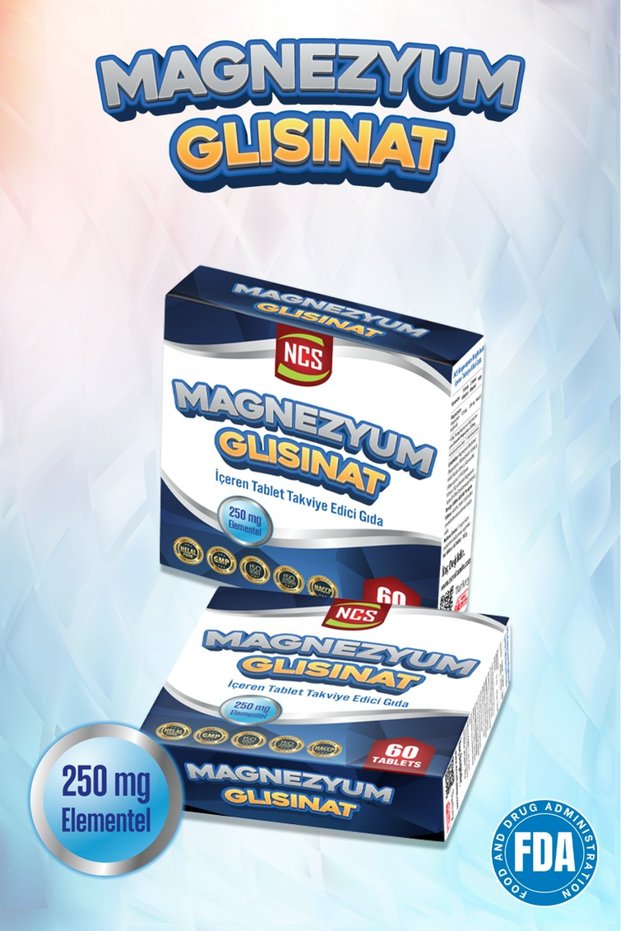 Magnesium Glycinate 250 Mg Elementel 60 Tablets Bisglycinate Magnesium Glycinate