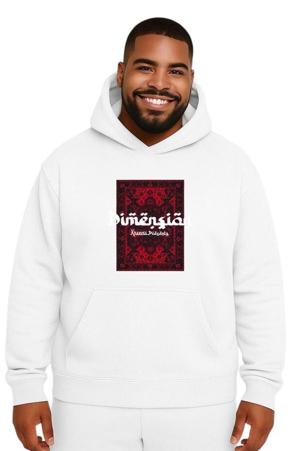 Large Size Unisex Sweatshirt with Kilim Pattern Print