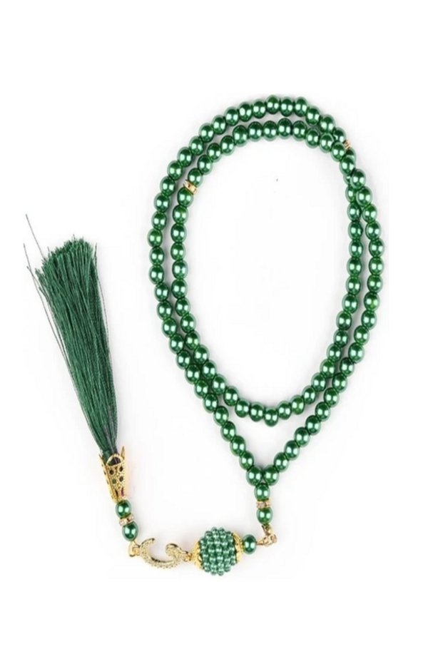5 Gift-Tied Tassel-Decorated Pearl Prayer Beads (99 Beads) (Mevlid-Circumcision-Hajj-Umrah) Not Plastic