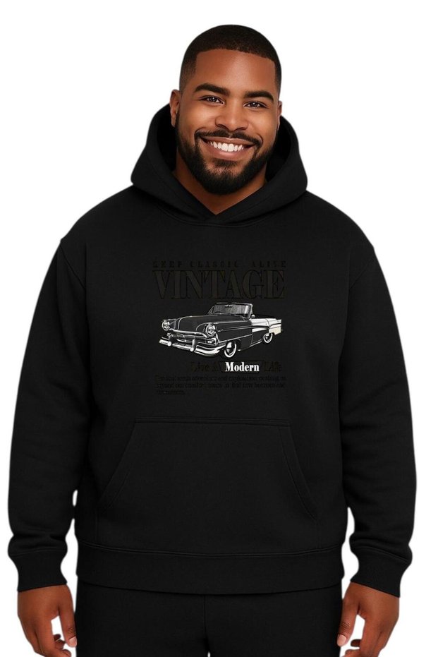 Vintage Printed Large Size Unisex Sweatshirt