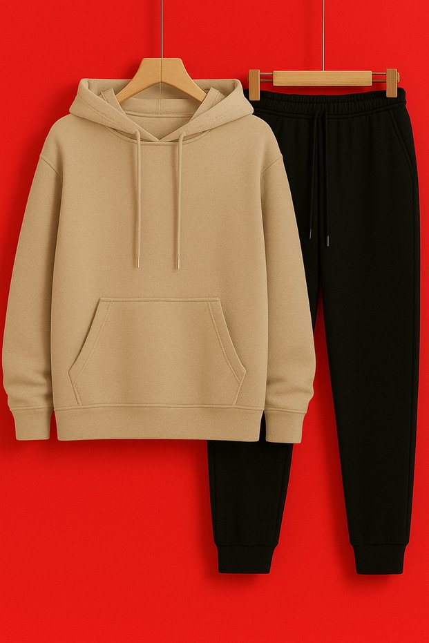 Team Hooded Sewat Black Bottom Top 2-Piece