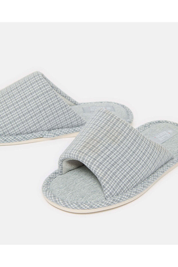 Men Grey Checkered Slipper - 3