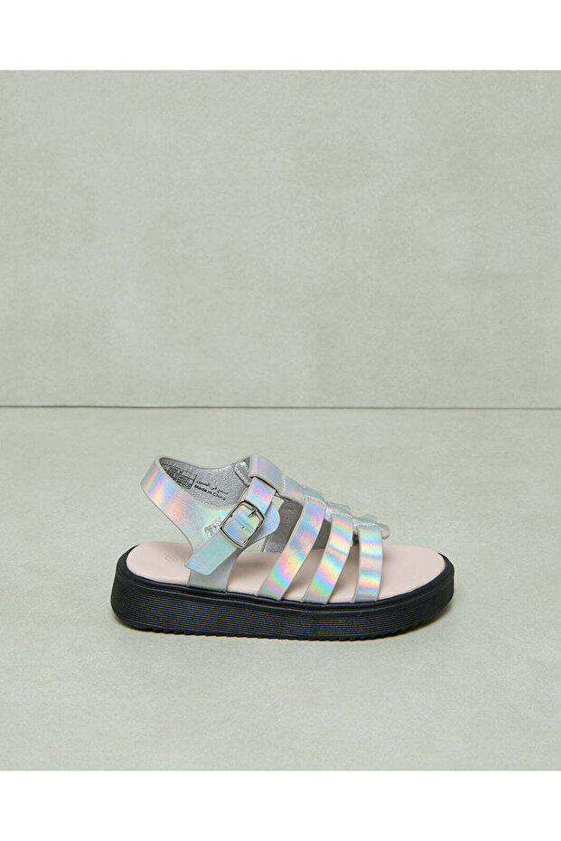 Girls Silver Strap Sandal