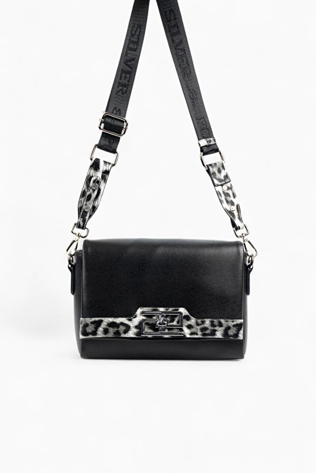 Black - Leopard Gray Flat Women's Crossbody Bag Sp1257