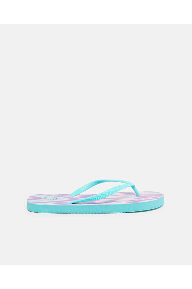 Women Blue Printed Flip Flops