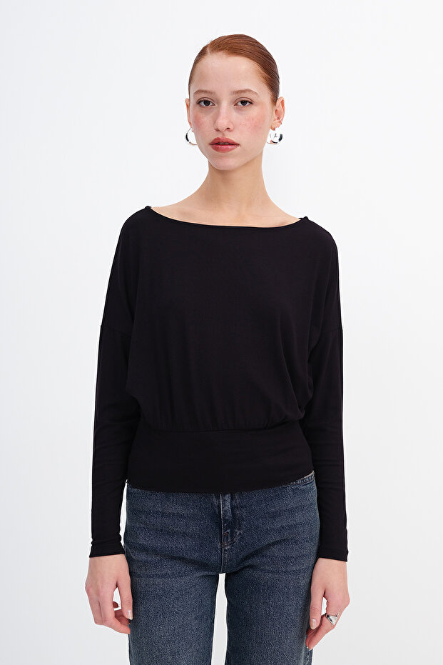 Kayık Yaka Basic Bluz B12409 - 5